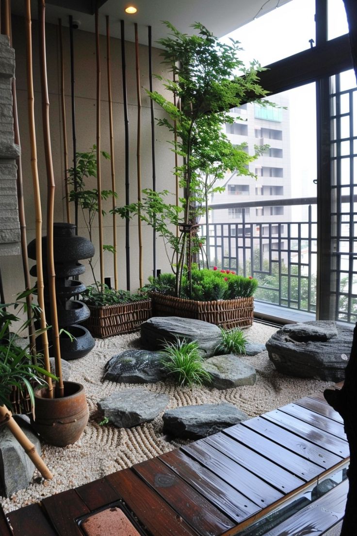 Tiểu cảnh ban công chung cư đẹp - zions